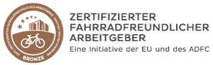 Zertifikat Fahrradfreundlicher Arbeitgeber Bronze